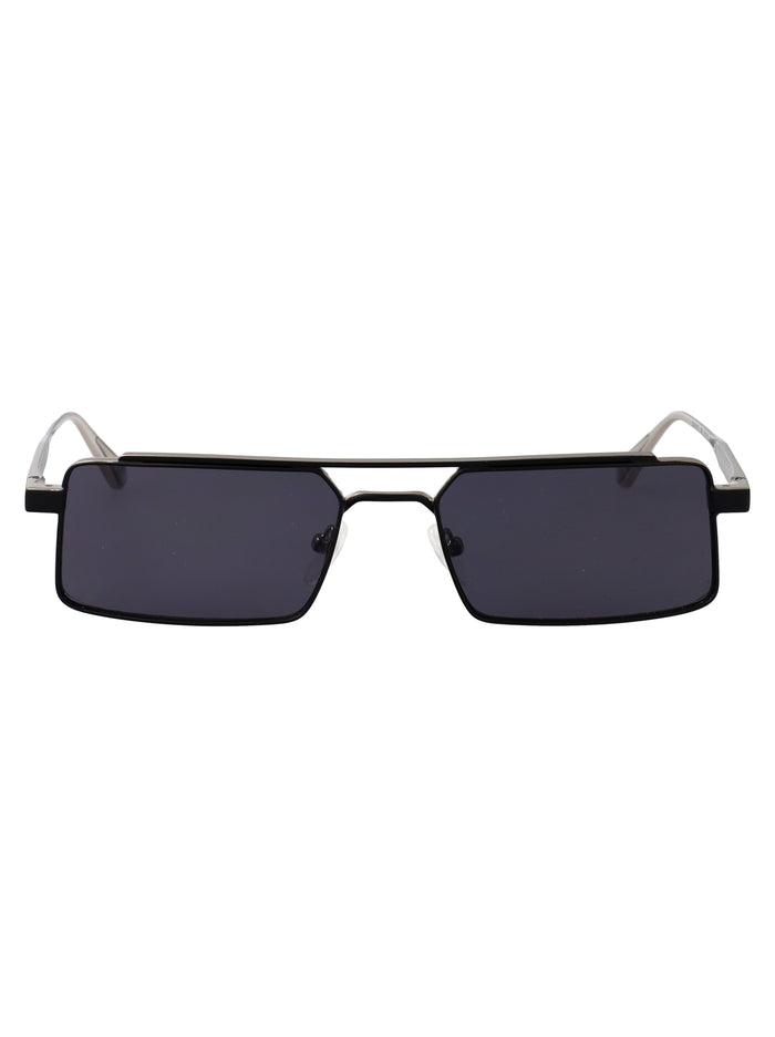 Calvin Klein Matte Black Metal Sunglasses