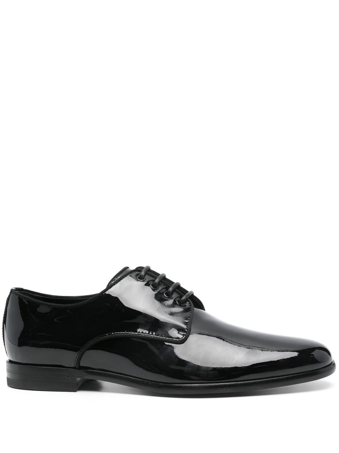 Dolce & Gabbana Raffaello Black Leather Derby Shoes