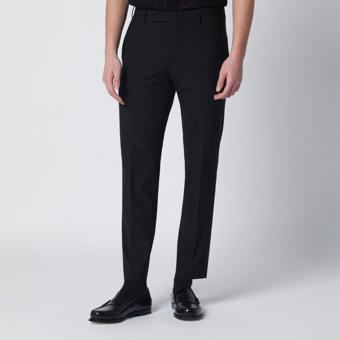 Pt01 Black Woolblend Trousers