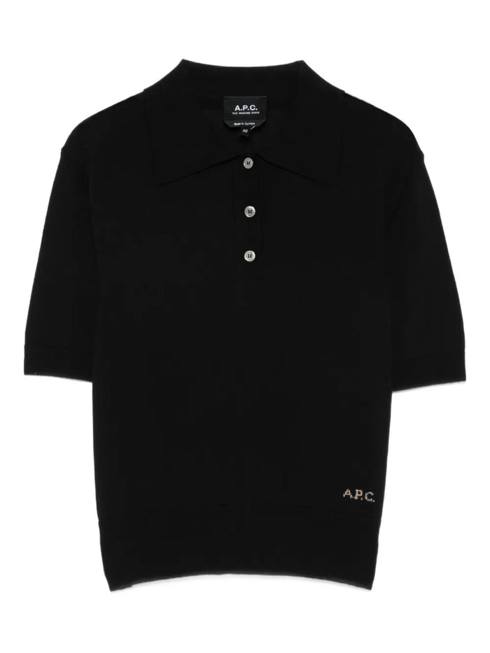 A.p.c. Cotton Polo Shirt With Jacquard Logo