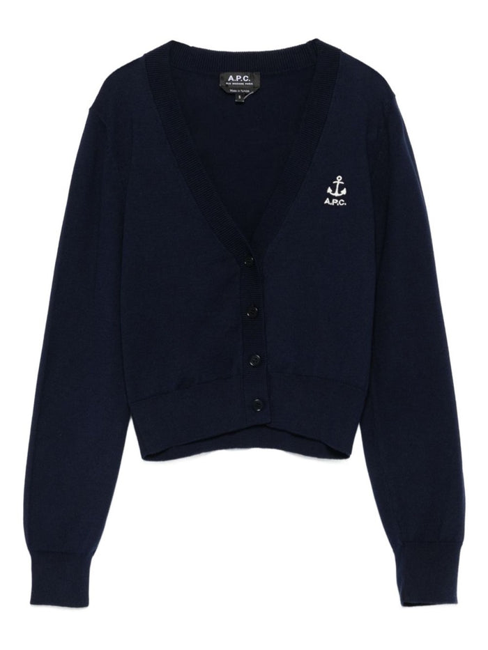 A.p.c. Cardigan With Embroidered Logo