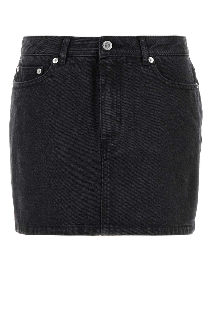 A.p.c. Black Denim Mini Skirt