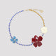 Marni Burgundy Flower Brass Necklace