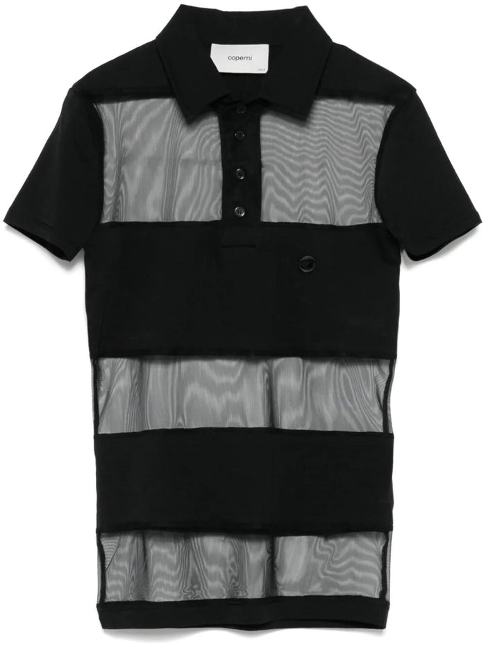Coperni "Striped Sheer" Polo Top