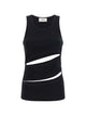 Coperni Black Ribbed Asymmetrical Cutouts Top