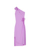 Coperni Purple Flower Detail One-Shoulder Dresses