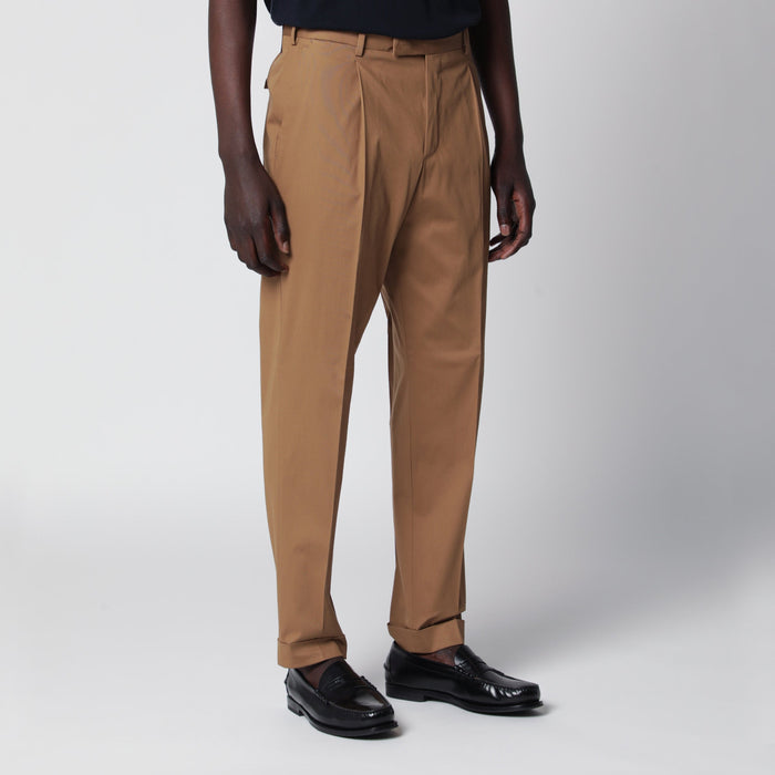 Pt Torino Biscuit-Colored Cotton Trousers