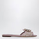 Dolce&Gabbana Rainbow Slides In Blush Lurex Lace With Brooch