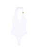 Elisabetta Franchi White Swimsuit With Gold Detail
