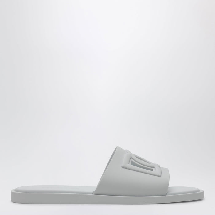 Dolce & Gabbana Optical White Rubber Beachwear Slides
