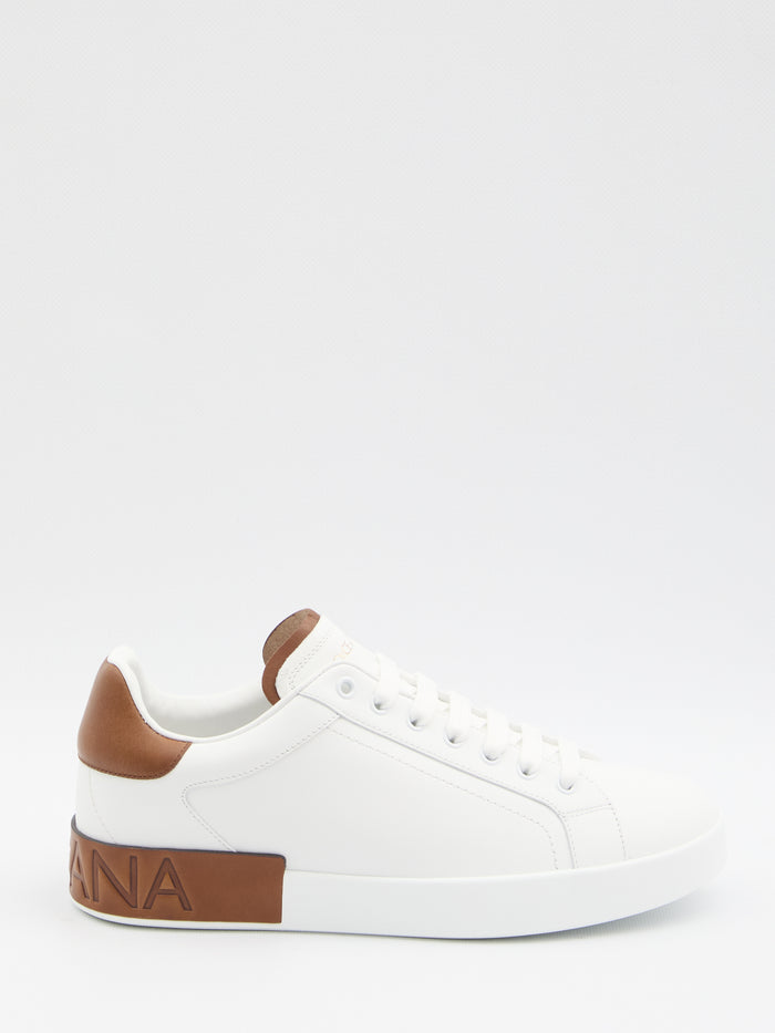 Dolce & Gabbana White Leather Portofino Sneakers