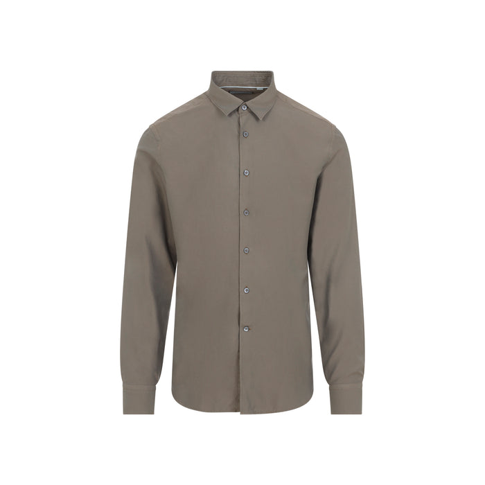 Canali Brown Cotton Shirt