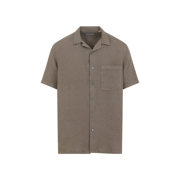 Canali Brown Linen Shirt