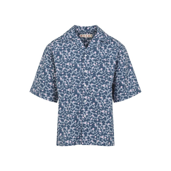 Marni Blue Ss Cotton Shirt