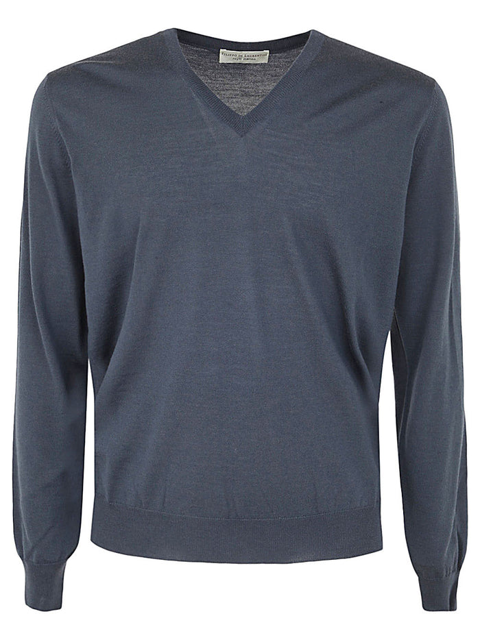 Filippo De Laurentiis Royal Merino Long Sleeves V Neck Sweater