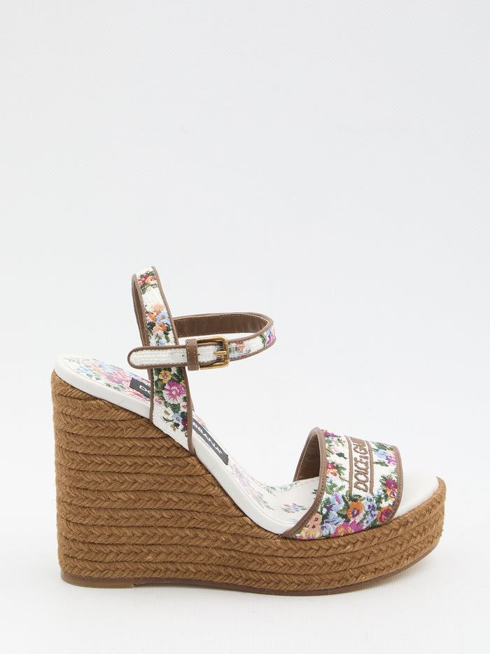 Dolce & Gabbana Leather Flat Shoes, Bianco Multi