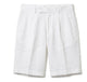 Devore White Cotton Front Pleats Shorts