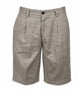 Devore Mud Grey Cotton Pleated Detail Shorts