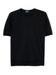 Drumohr Dark Blue Linen Cotton T-Shirt