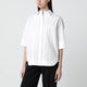 Parosh White Cotton Shirt With Pleated Detail
