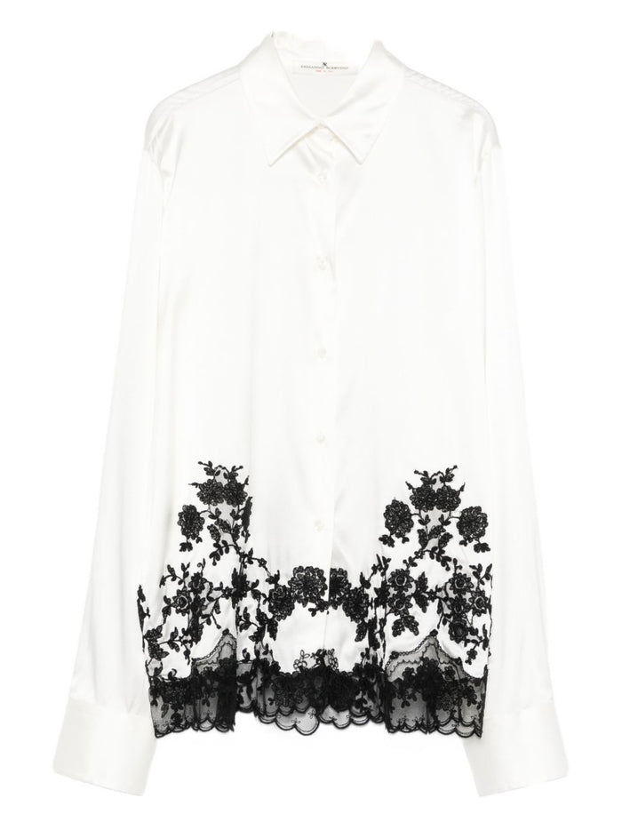 Ermanno Scervino Silk Embroidered Shirt