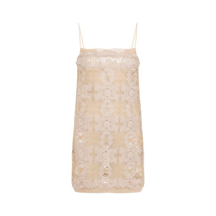 Ermanno Scervino Beige Polyester Mini Dress