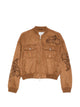 Ermanno Suede Leather Effect Bomber Jacekt