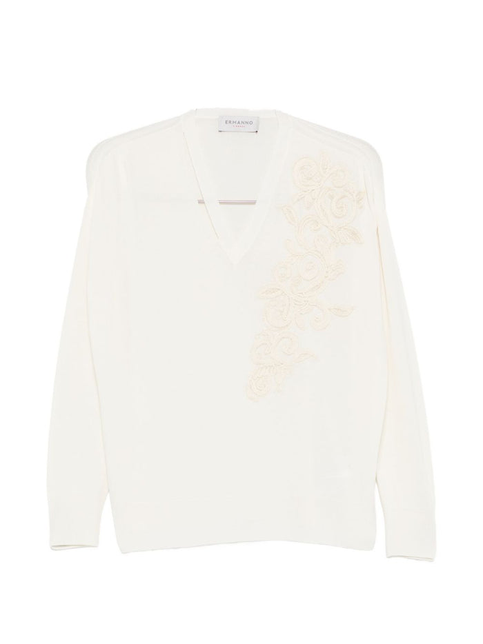 Ermanno Embroidered Cotton Sweater