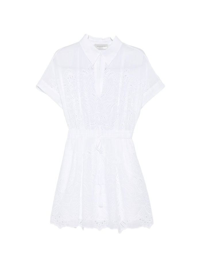 Ermanno Embroidered Cotton Shirtdress
