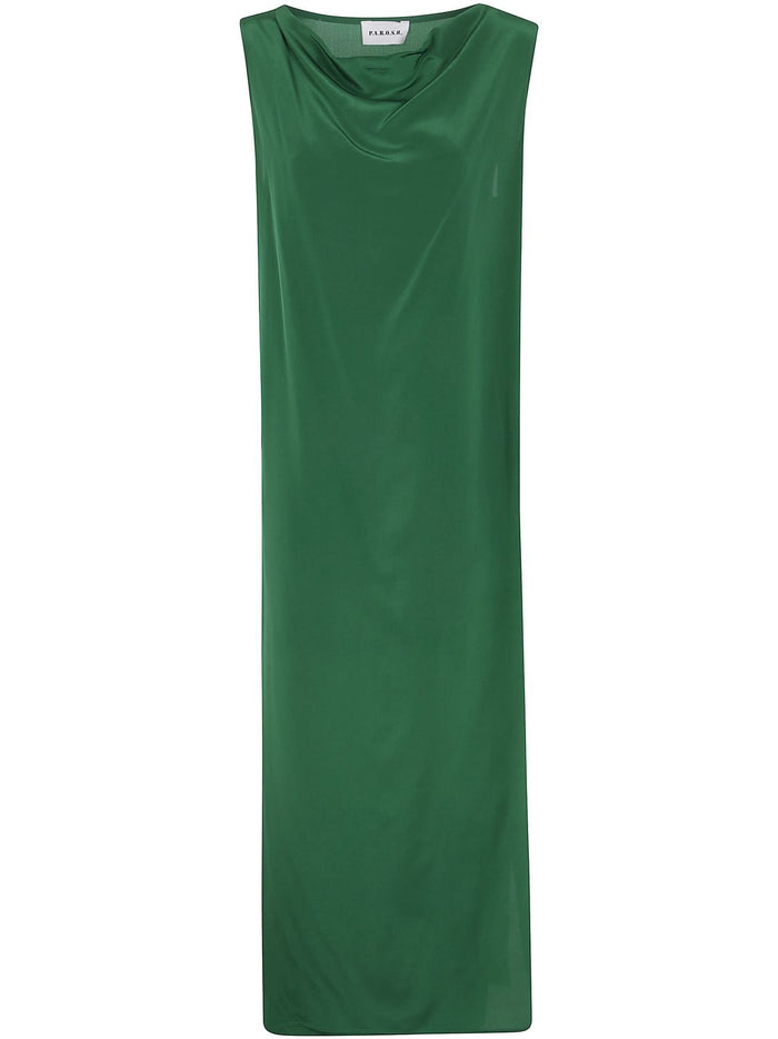 Parosh Drape Neck Shift Dress