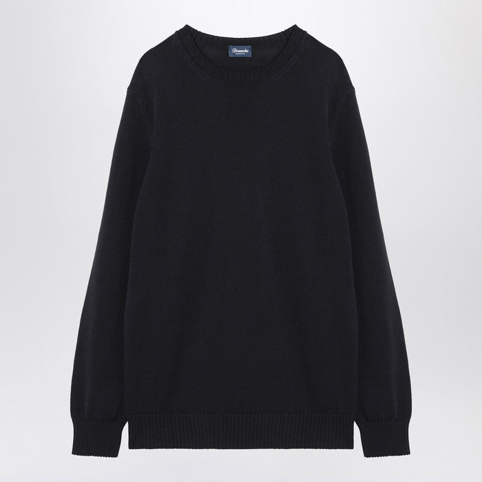 Drumohr Navy Blue Cotton Sweater