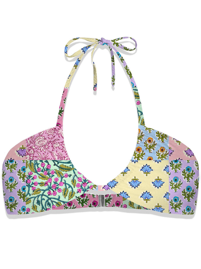 Mc2 Saint Barth Halter Neck Multicolor Bandeau Top