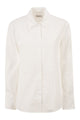 Dondup Cotton Shirt With Pleated Bib Front