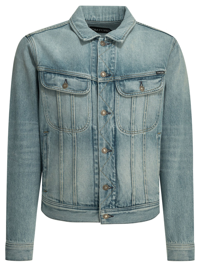 Tom Ford Icon Light Blue Cotton Denim Jacket