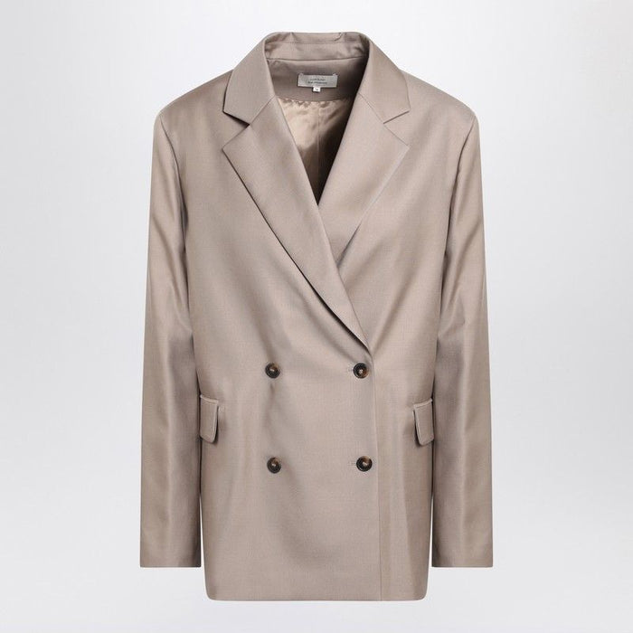 Loulou Studio  Double-Breasted Wool Jacket In Taupe Color