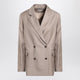 Loulou Studio  Double-Breasted Wool Jacket In Taupe Color