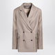 Loulou De Saison Double-Breasted Wool Jacket In Taupe Color