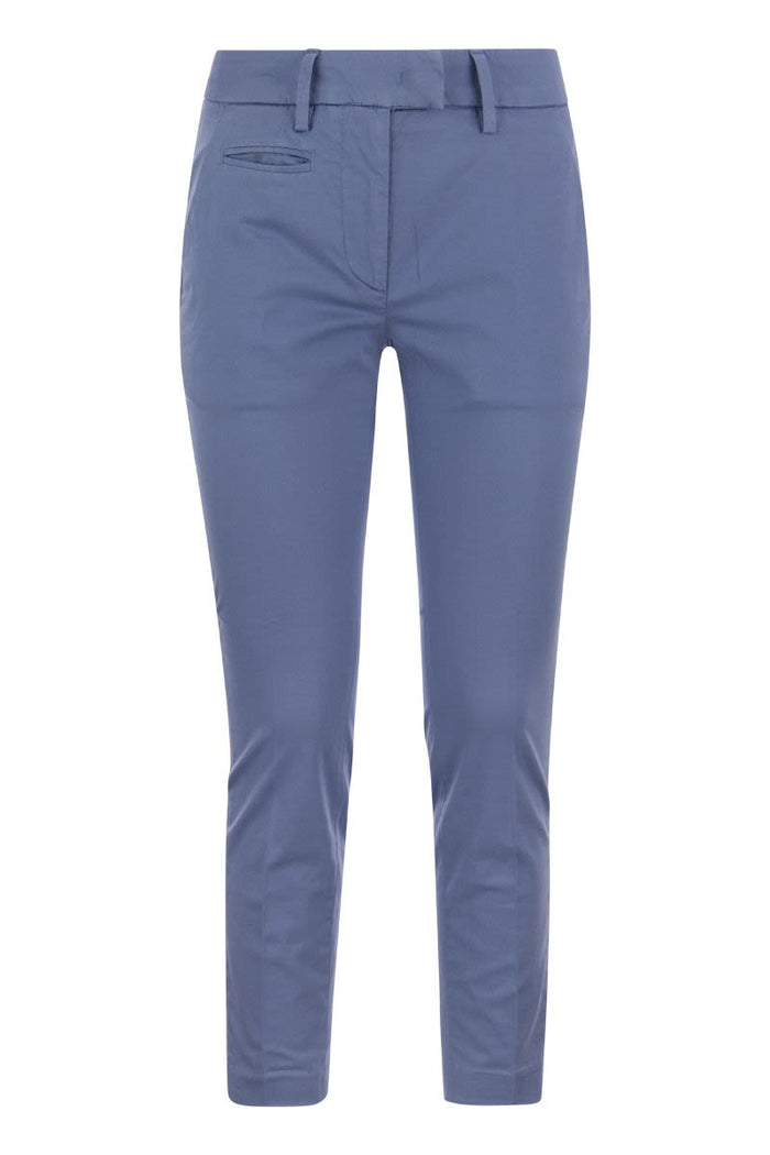Dondup Perfect - Slim-Fit Cotton Gabardine Trousers