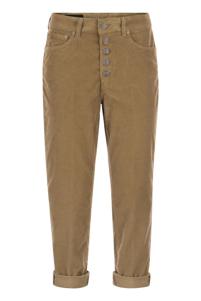 Dondup Koons - Multi-Striped Velvet Trousers With Jewelled Buttons