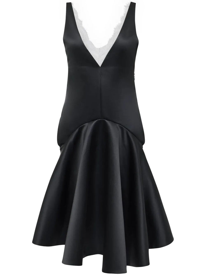 Jw Anderson Draped Hem V Neck Dress