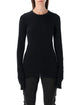 Rick Owens Rick Owens Drkshdw Black Ribbed Ls T