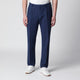 Santaniello Blue Trousers In Cotton And Linen