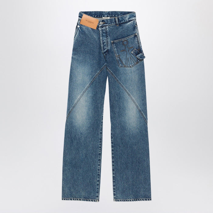 Jw Anderson Mid-Blue Twisted-Denim Jeans