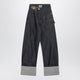 Jw Anderson Workwear Jeans In Indigo Denim With Twisted Turnup