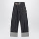 Jw Anderson Workwear Jeans In Indigo Denim With Twisted Turn-Up
