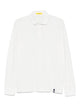 Drumohr Long-Sleeved White Cotton Jersey Polo Shirt
