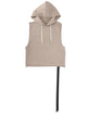 Drkshdw Hooded Tunic Cotton Hooded Top In Beige