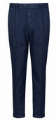Devore Blue Cotton Pressed Crease Trousers