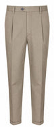Devore Brown Cotton Double Pleat Trousers