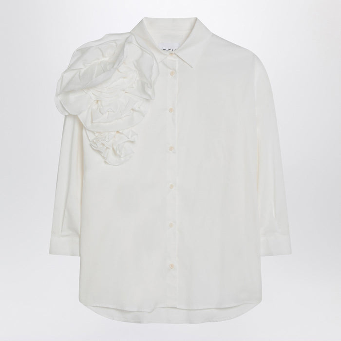 Douuod Striped Shirt Lime/White In Cotton